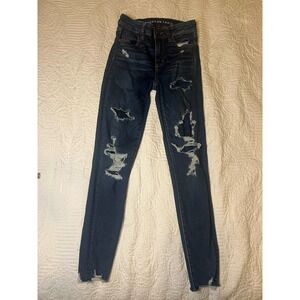 American Eagle Next Level stretch jeans, lined rips-no show. size 2
